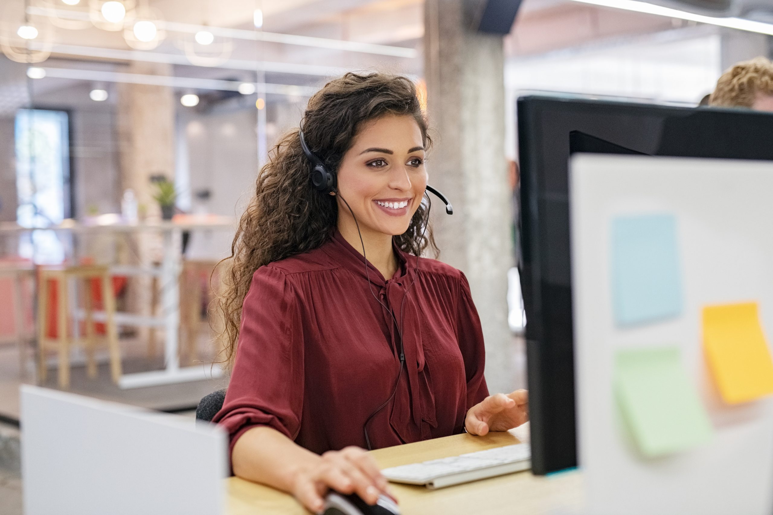 Woman answering the phone