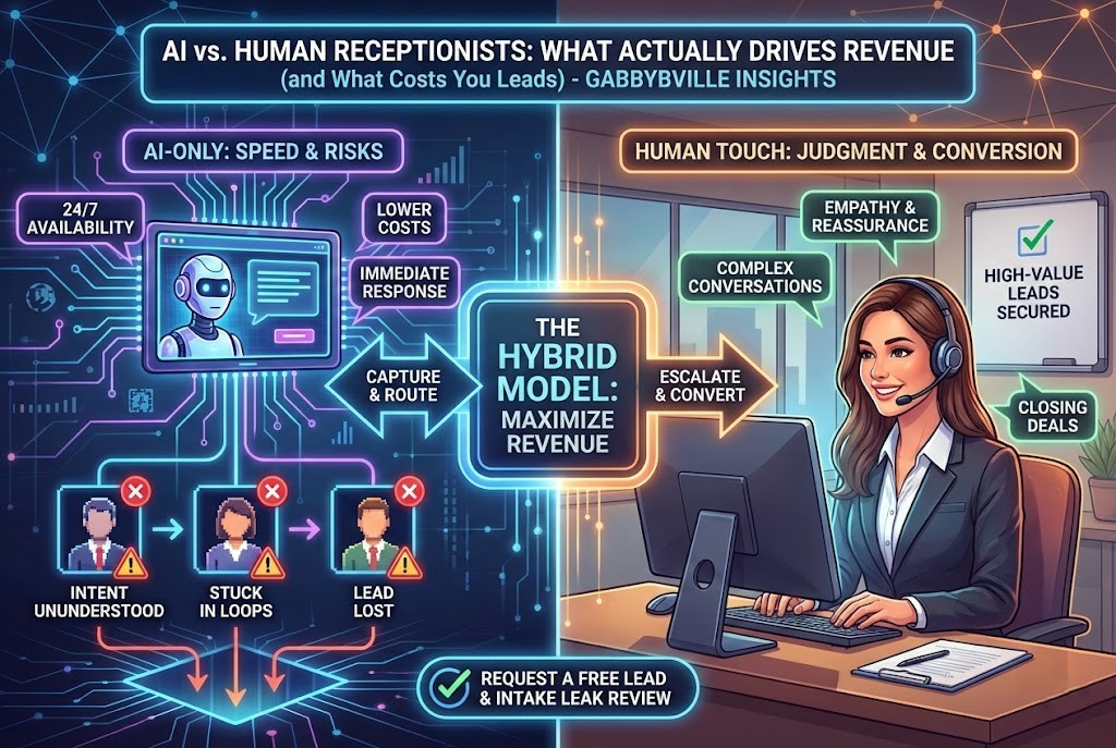 AI vs Human Receptionists: What Actually Drives Revenue (and What Costs You Leads)
