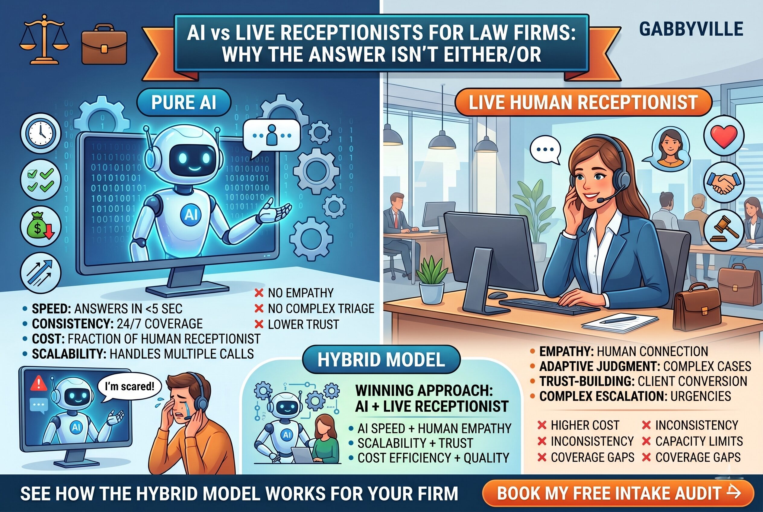 AI vs Live Receptionists for Law Firms: Why the Answer Isn’t Either/Or