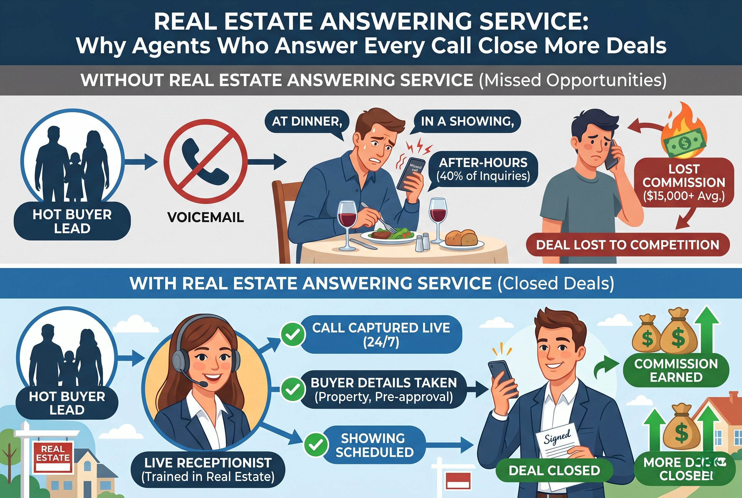 Real Estate Answering Service: Why Agents Who Answer Every Call Close More Deals