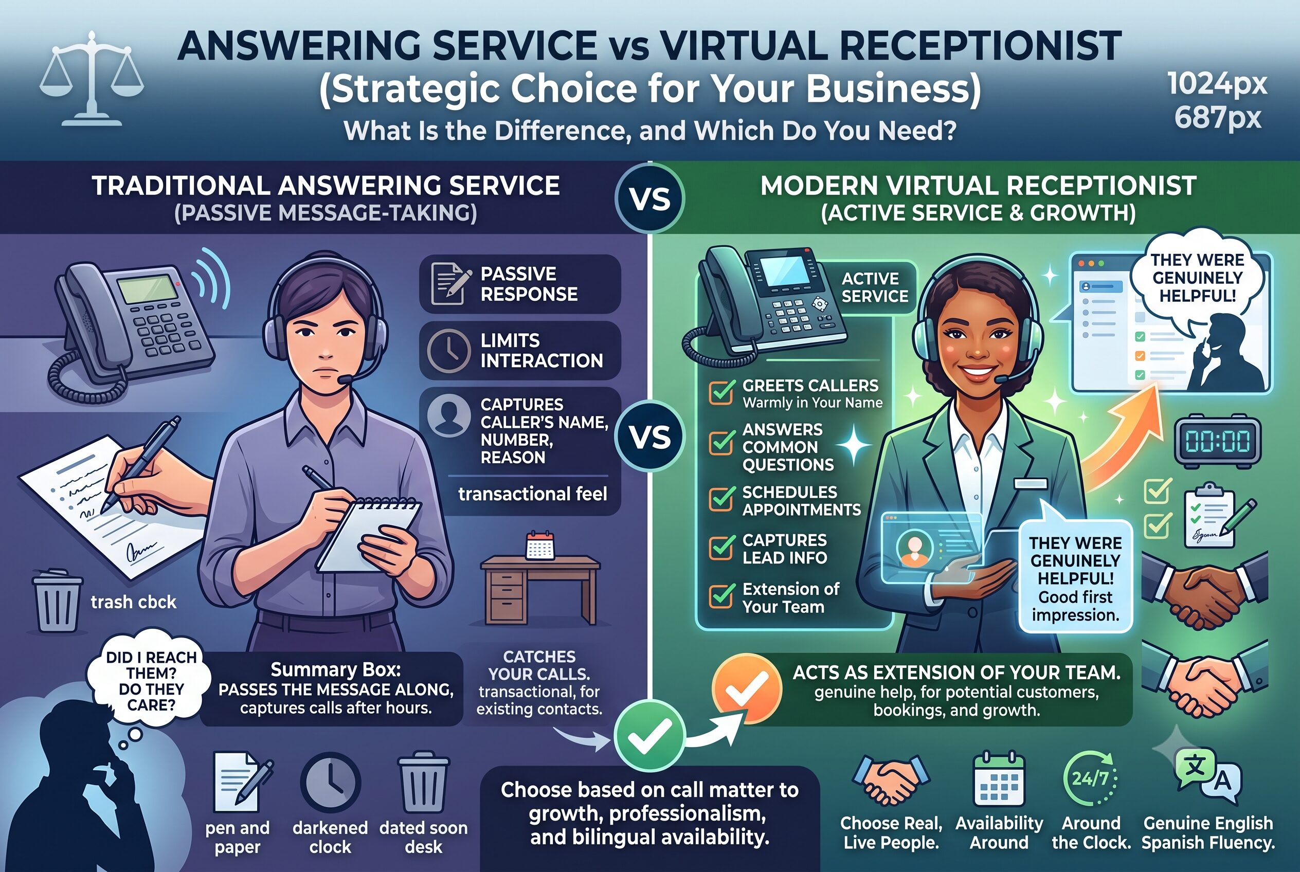 Answering Service vs Virtual Receptionist: What’s the Difference?